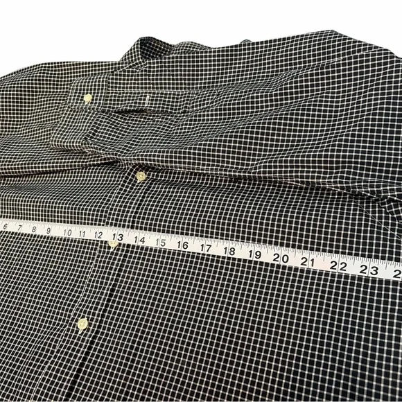 Ralph Lauren Slim Fit Button Down Shirt Men XLT Tall Black Check Logo - Picture 8 of 8